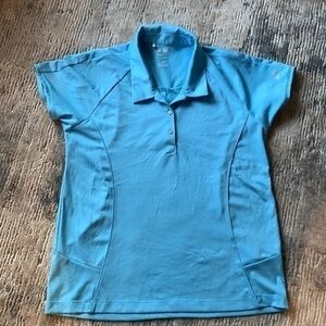 Adidas woman blue climacool golf shirt size L